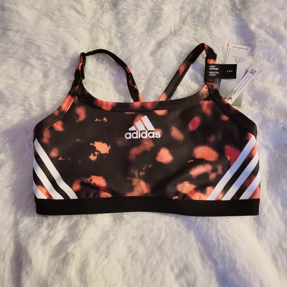 ❤️‍🔥ADIDAS AEROREACT LIGHT-SUPPORT HYPERGLAM PRINTED BRA SIZE L - Picture 6 of 7